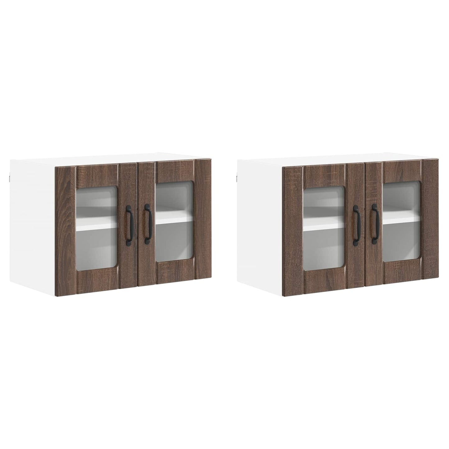 vidaXL Τοίχοι ντουλαπών κουζίνας Επιτοίχιο Lucca 2 pcs Καφέ Ξύλο Δρυός