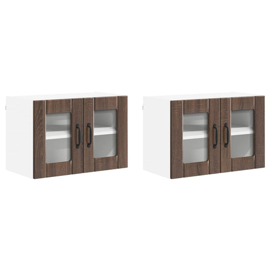 vidaXL Ραφιέρα τοίχου LUCCA 2 pcs Καφέ Ξύλο Δρυός 60 x 31 x 40 εκ