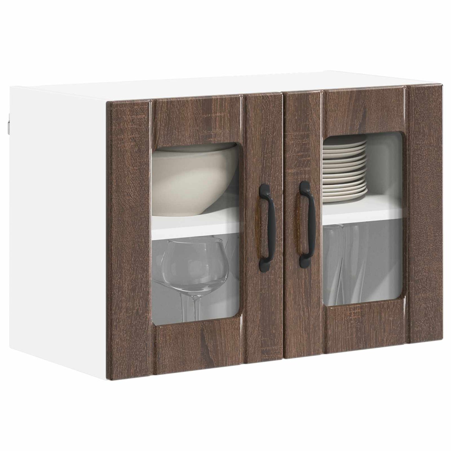 vidaXL Τοίχοι ντουλαπών κουζίνας Επιτοίχιο Lucca 2 pcs Καφέ Ξύλο Δρυός