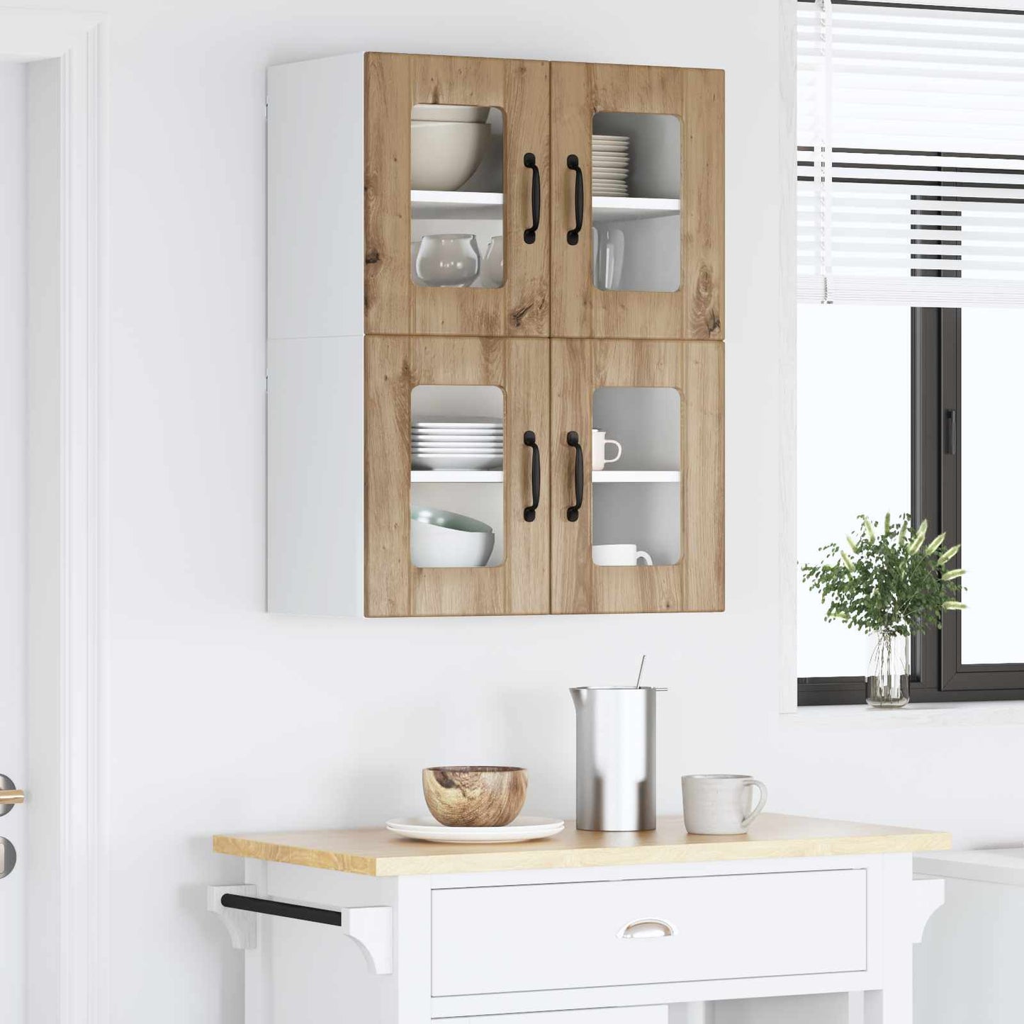 vidaXL Ραφιέρα τοίχου LUCCA 2 pcs Artisan Δρυς Επεξεργασμένο Ξύλο