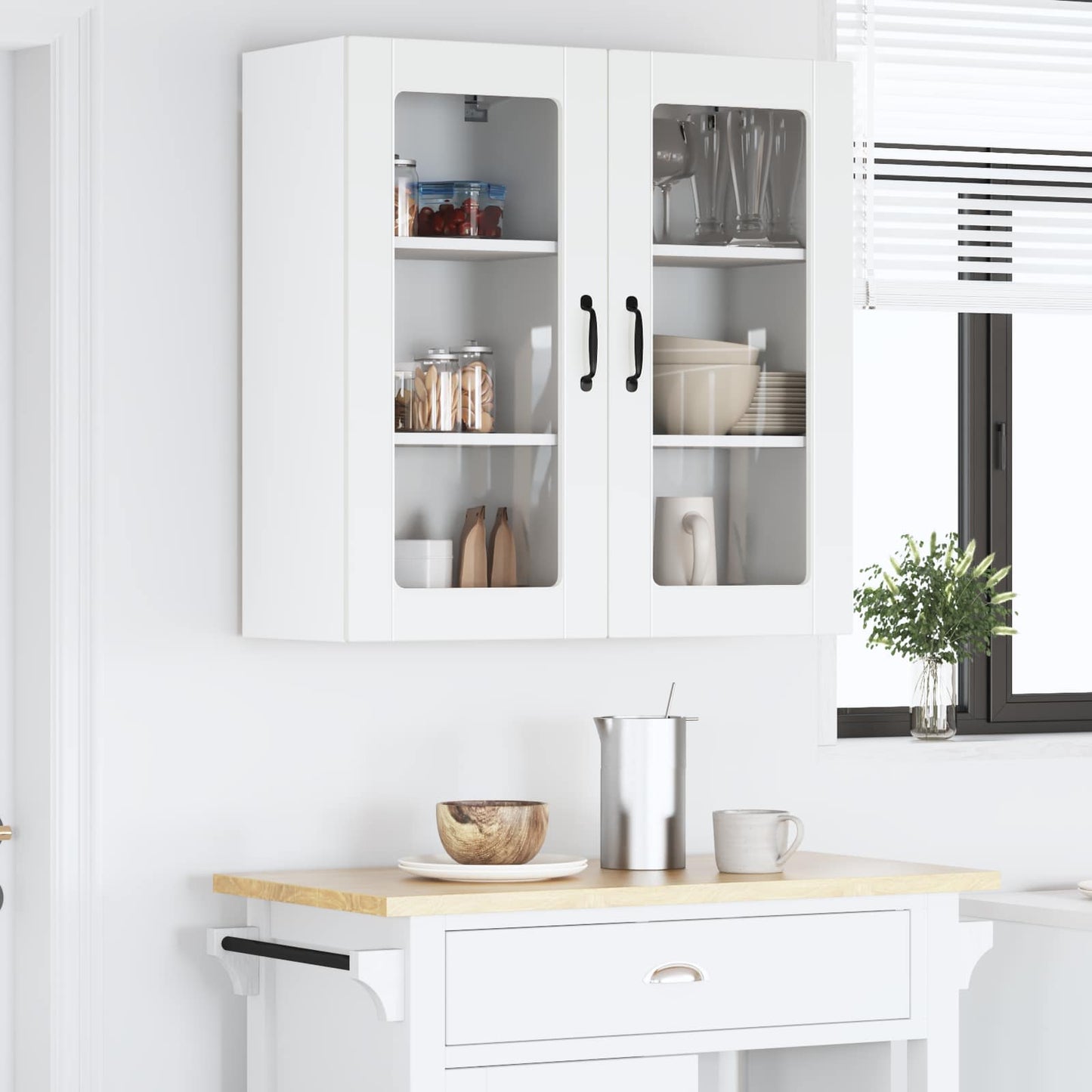 vidaXL Ραφιέρα τοίχου LUCCA Λευκό 40 x 31 x 80 εκ. Επεξεργασμένο Ξύλο