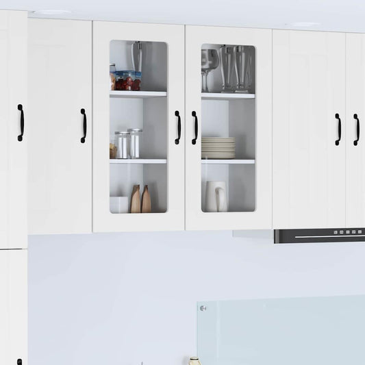 vidaXL Κρεμαστό ντουλάπι κουζίνας με ράφι 2 pcs Λευκό 40 x 31 x 80 εκ.