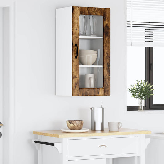 vidaXL Ραφιέρα τοίχου LUCCA Καπνισμένο Ξύλο Δρυός 40 x 31 x 80 εκ.