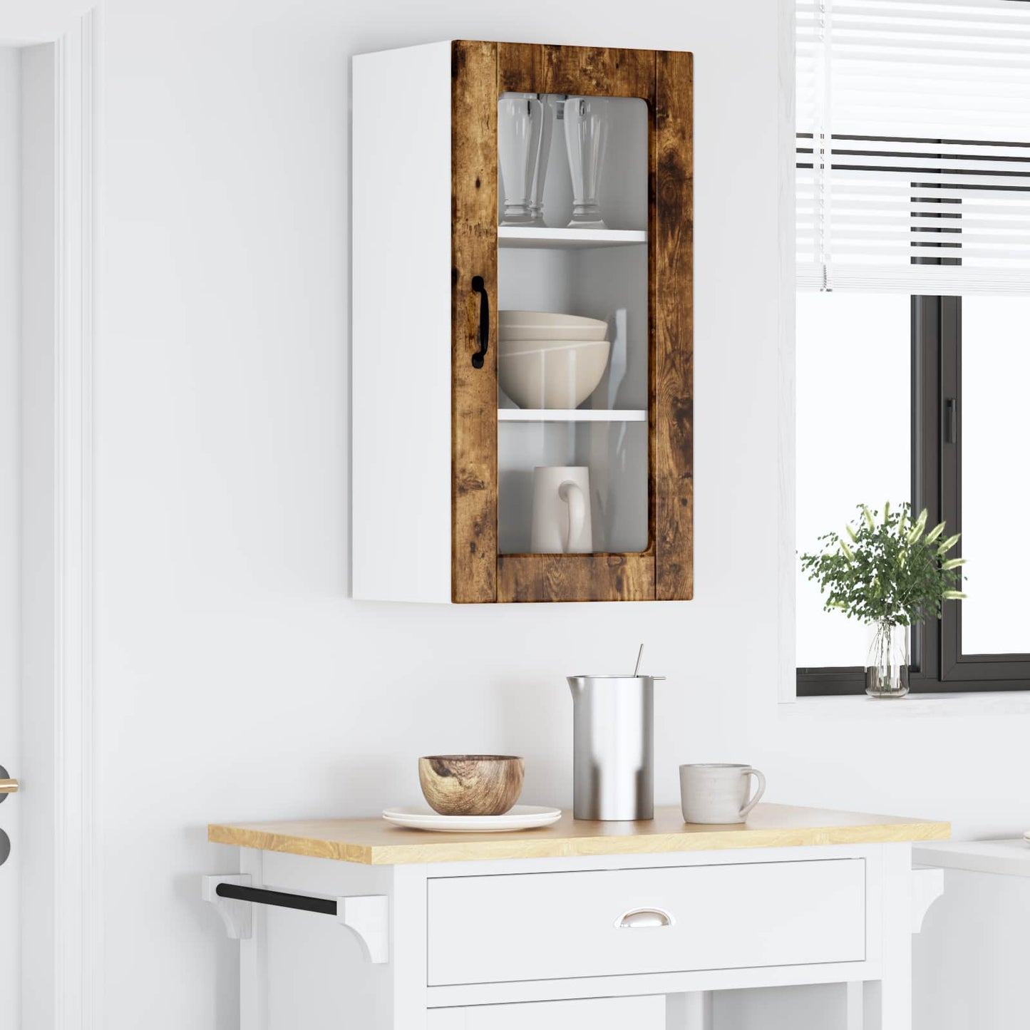 vidaXL Ραφιέρα τοίχου LUCCA 2 pcs Καπνισμένο Ξύλο Δρυός