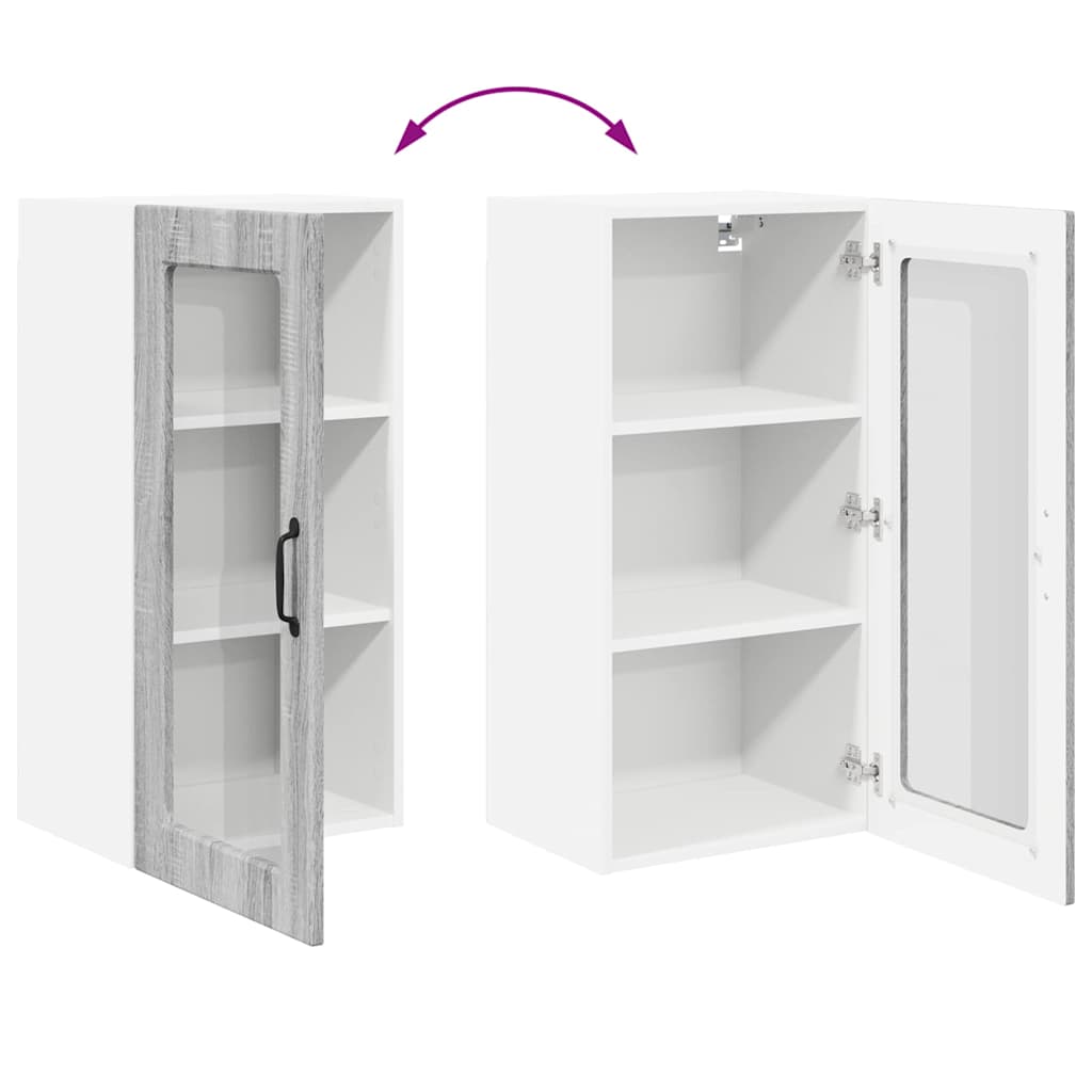 vidaXL Ντουλάπα Κουζίνας με ράφι Γκρίζο Σονομα 40 x 31 x 80 εκ.