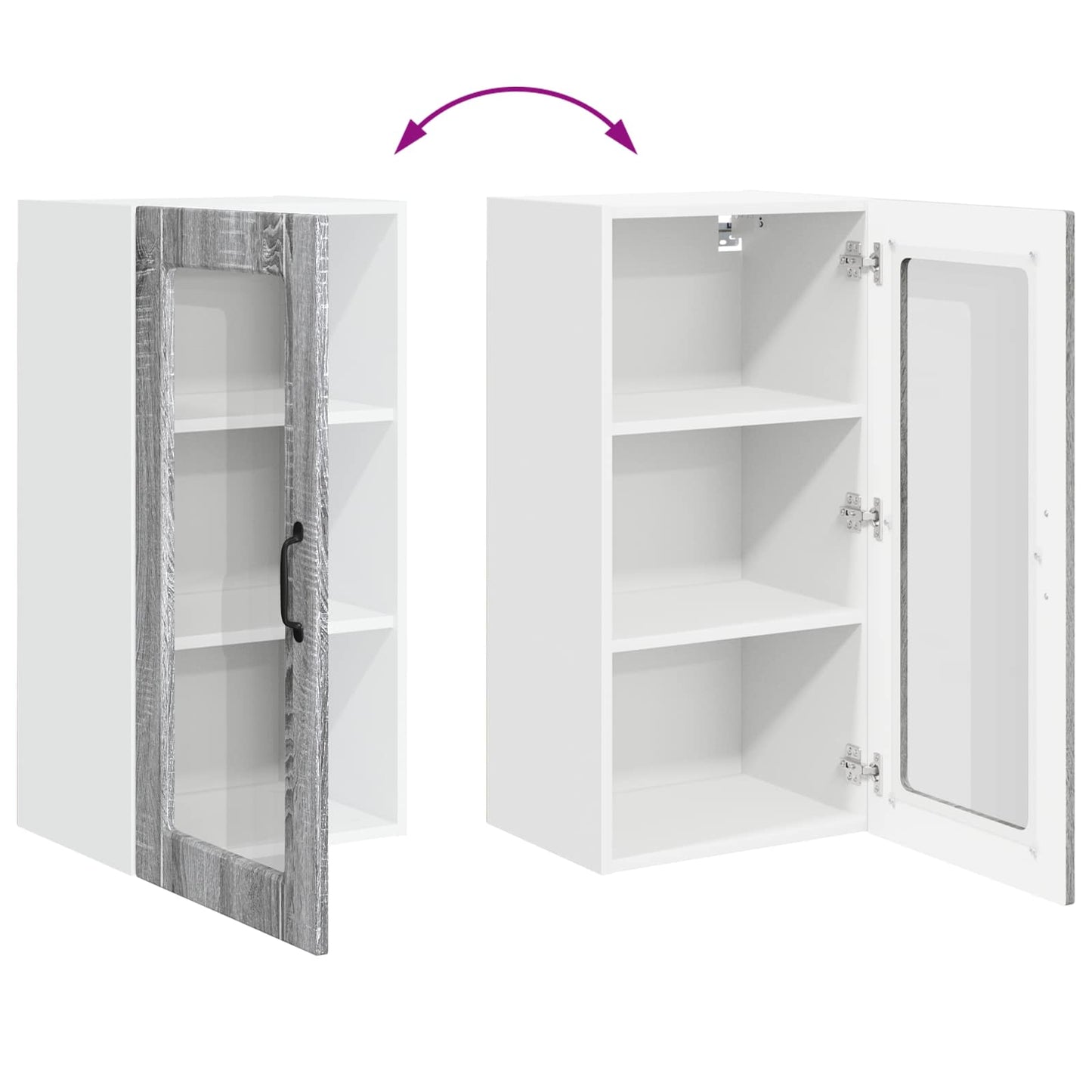 vidaXL Ραφιέρα τοίχου LUCCA Γκρι Sonoma 40 x 31 x 80 εκ.