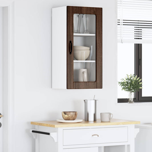 vidaXL Ραφιέρα τοίχου LUCCA Καφέ Ξύλο Δρυός 40 x 31 x 80 εκ.