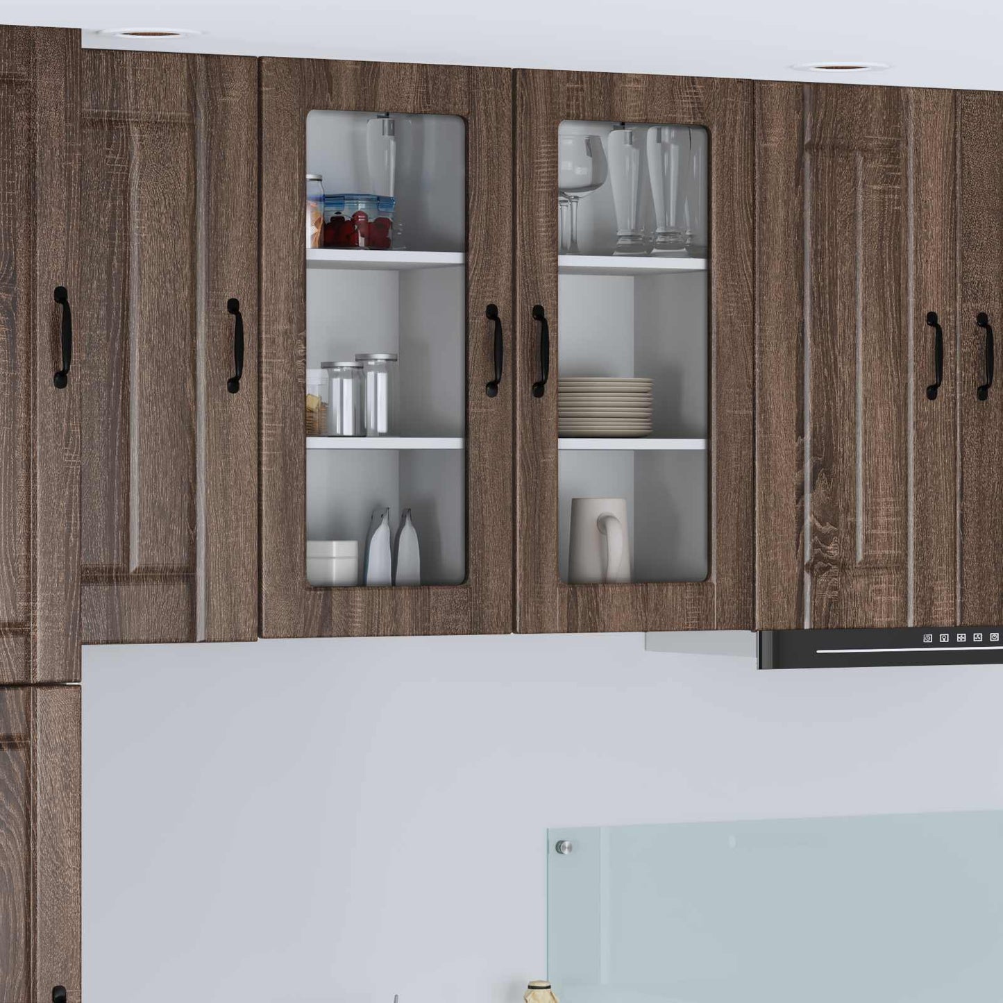 vidaXL Ραφιέρα τοίχου LUCCA 2 pcs Καφέ Ξύλο Δρυός 40 x 31 x 80 εκ.