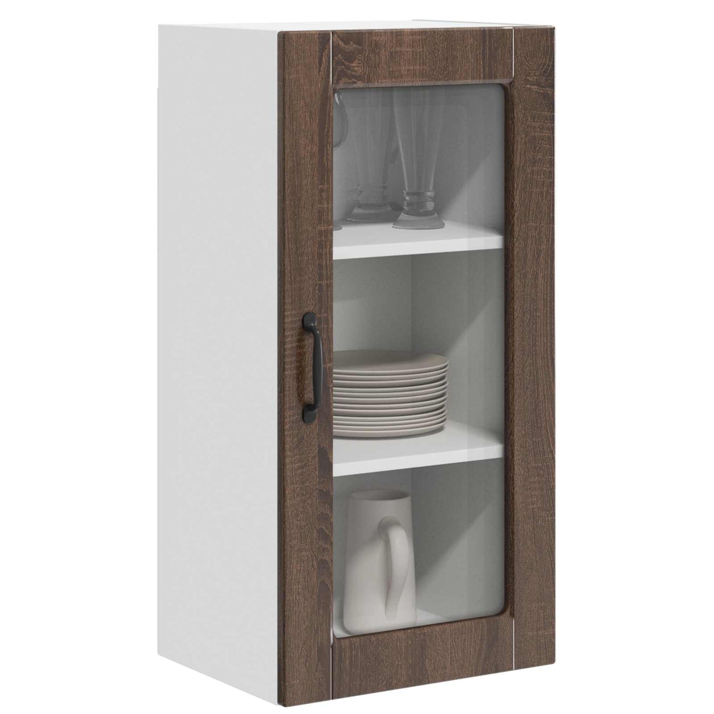 vidaXL Ραφιέρα τοίχου LUCCA 2 pcs Καφέ Ξύλο Δρυός 40 x 31 x 80 εκ.