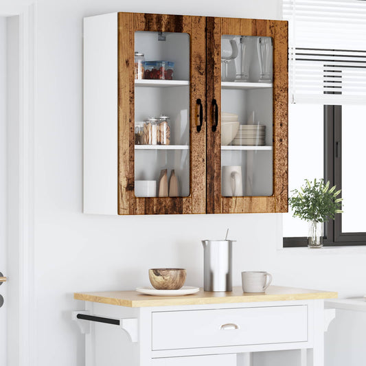vidaXL Ραφιέρα τοίχου LUCCA 2 pcs Παλαιωμένο ξύλο 40 x 31 x 80 εκ.