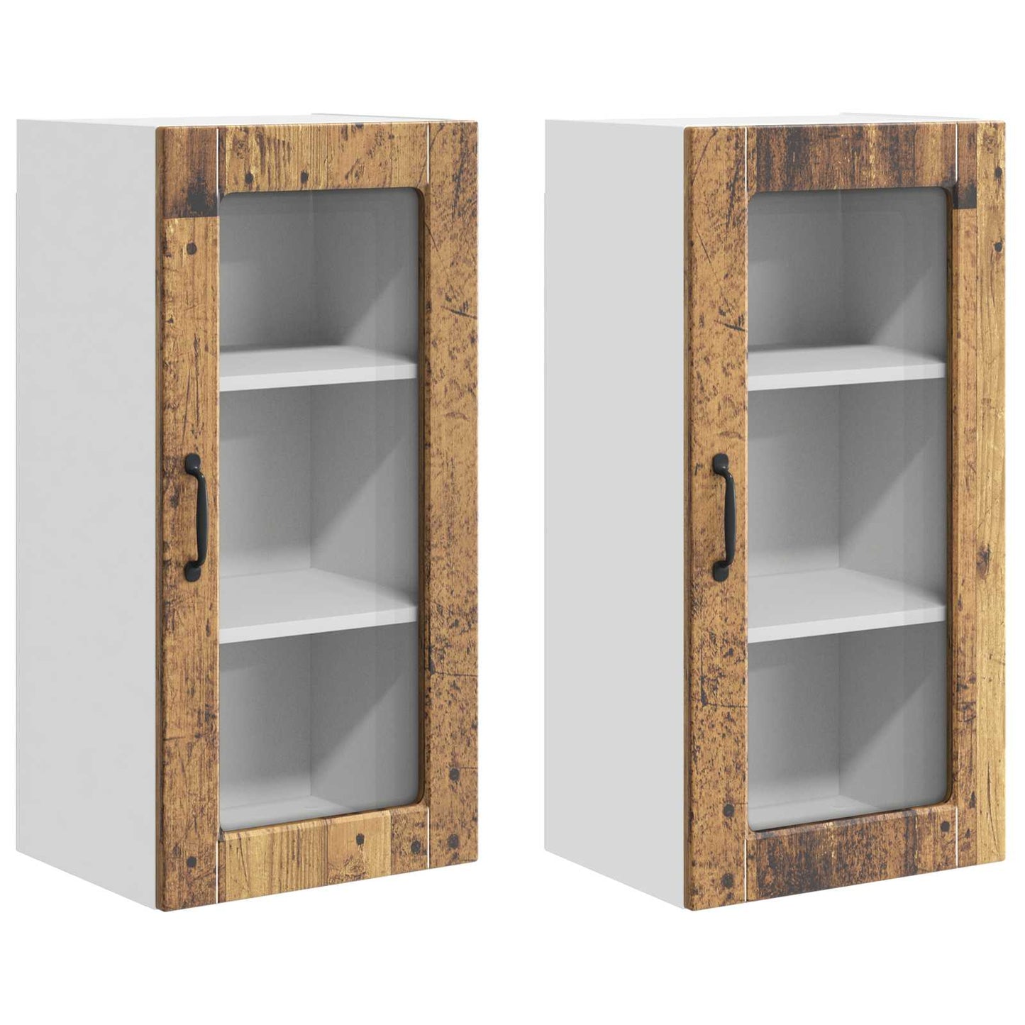 vidaXL Ντουλάπα Κουζίνας 2 pcs Παλιό ξύλο 40 x 31 x 80 εκ.