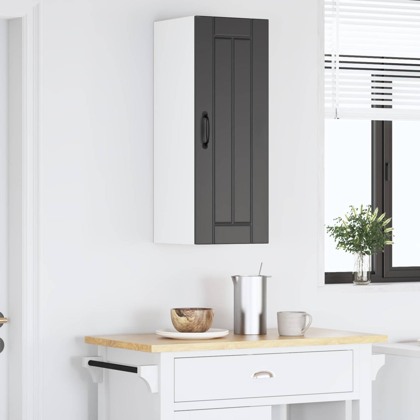 vidaXL Ντουλάπα Τοίχου LUCCA Μαύρο 30 x 31 x 80 εκ. Επεξεργασμένο Ξύλο
