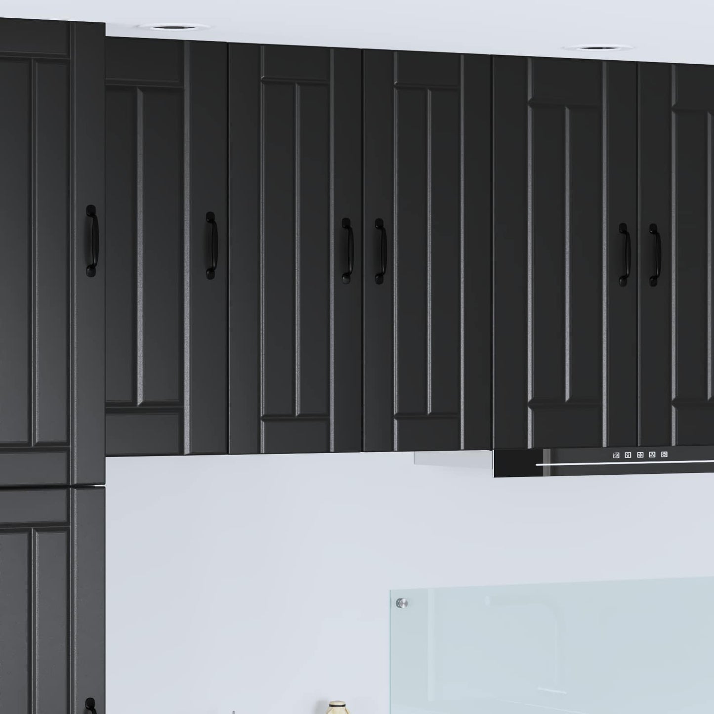 vidaXL Κρεμαστό ντουλάπι κουζίνας με ράφι 2 pcs Μαύρο 30 x 31 x 80 εκ.