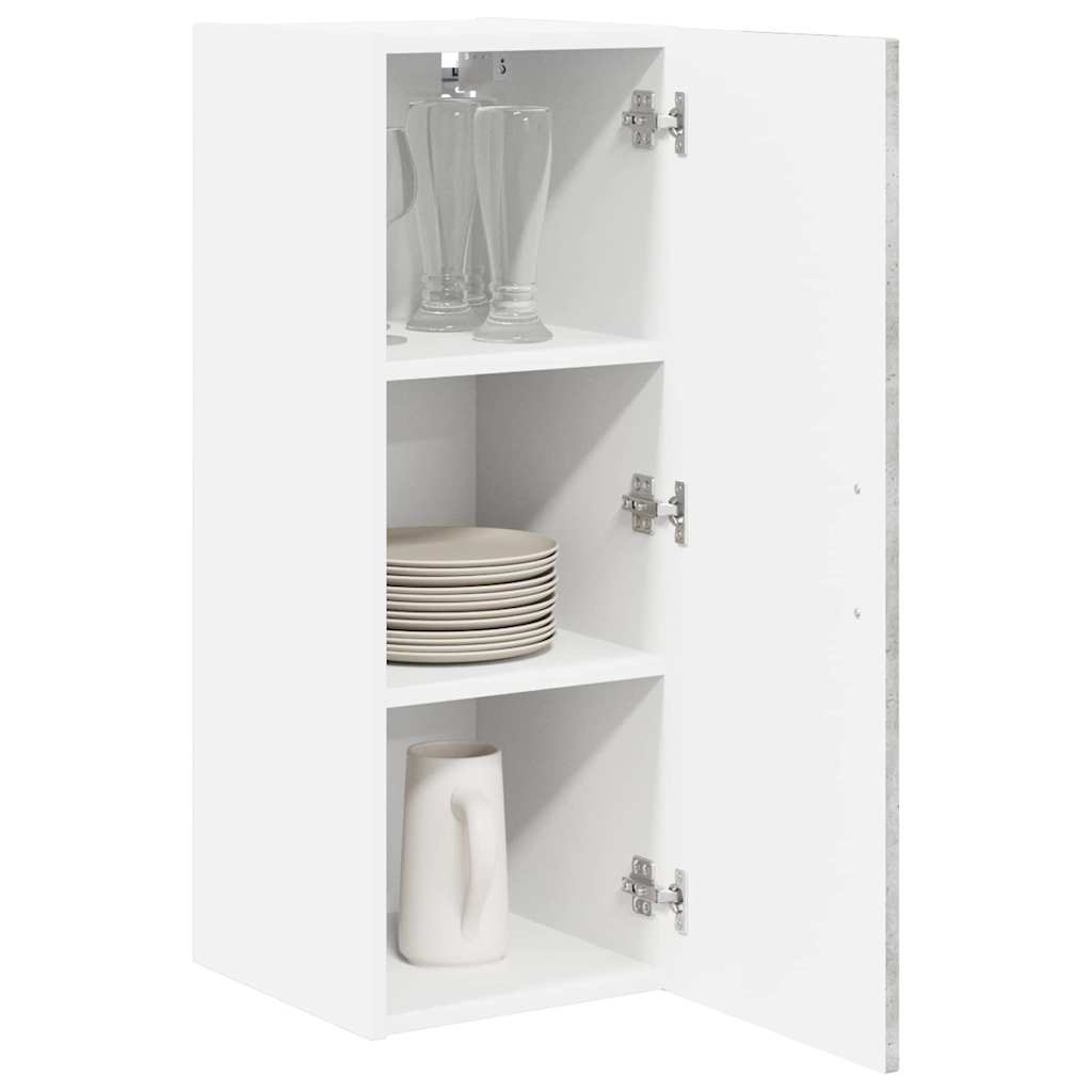 vidaXL Κρεμαστό ντουλάπι κουζίνας με ράφι 2 pcs Σκυρόδεμα Γκρι