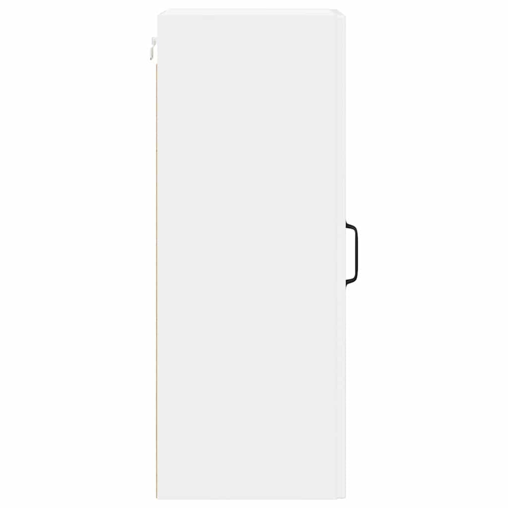 vidaXL Κρεμαστό ντουλάπι κουζίνας με ράφι Υψηλής γυαλάδας λευκό