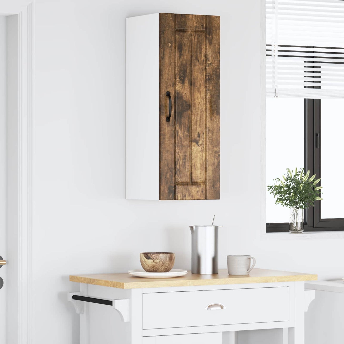 vidaXL Ντουλάπα Κουζίνας Καπνιστό Δρύς 30 x 31 x 80 εκ.