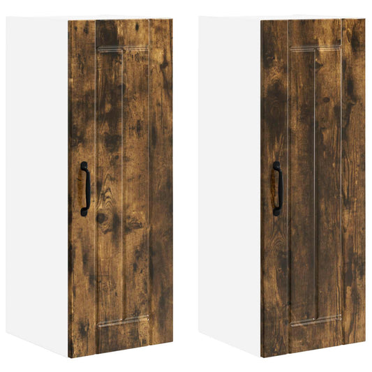 vidaXL Ντουλάπα Τοίχου LUCCA 2 pcs Καπνισμένο Ξύλο Δρυός