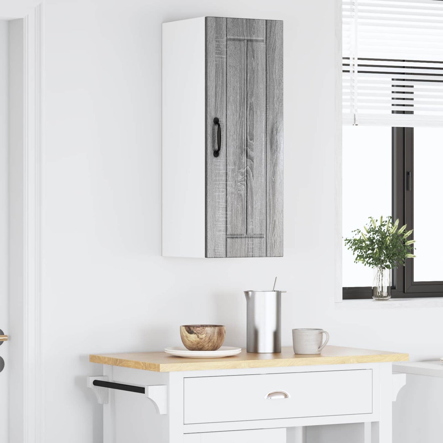 vidaXL Ντουλάπα Τοίχου LUCCA Γκρι Sonoma 30 x 31 x 80 εκ.