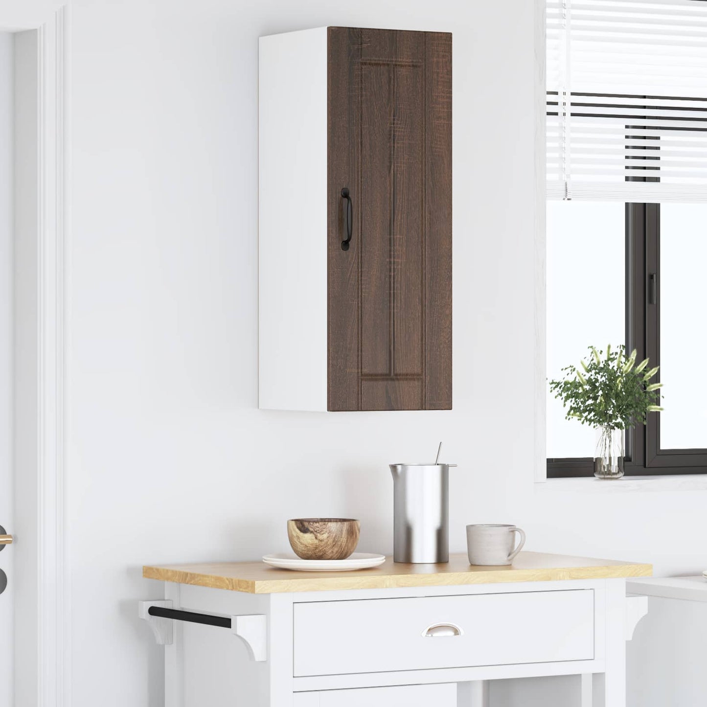 vidaXL Ντουλάπα Τοίχου LUCCA Καφέ Ξύλο Δρυός 30 x 31 x 80 εκ.