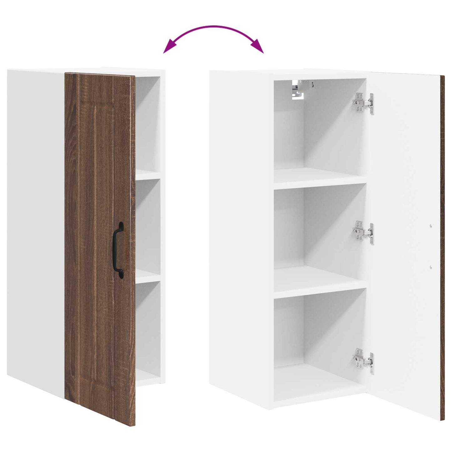 vidaXL Ντουλάπα Τοίχου LUCCA Καφέ Ξύλο Δρυός 30 x 31 x 80 εκ.