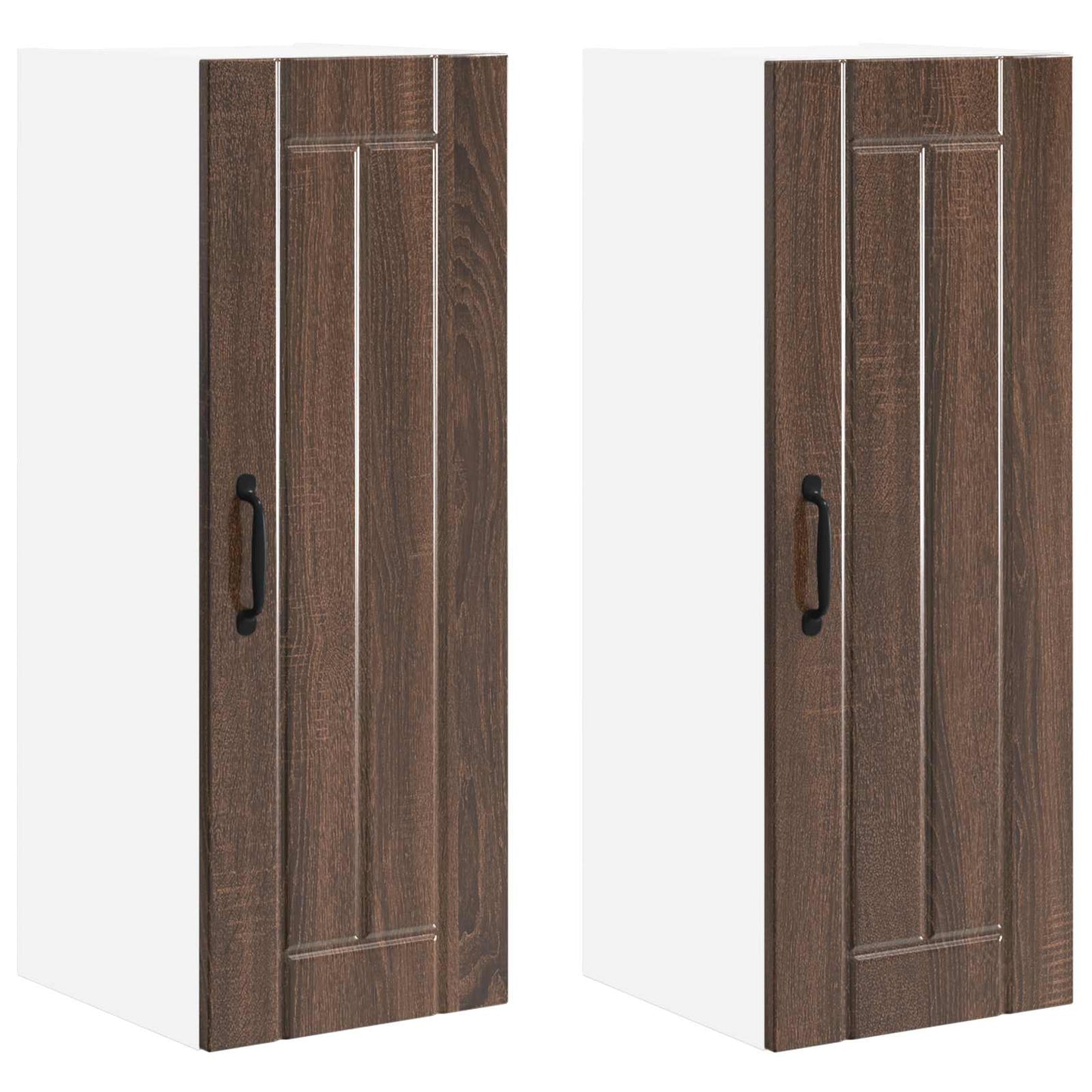 vidaXL Πάνελ πλυντηρίου πιάτων Lucca 2 pcs Καφέ Ξύλο Δρυός