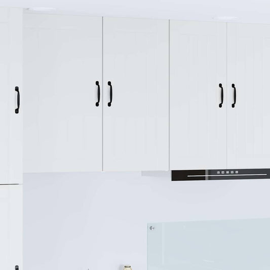 vidaXL Κρεμαστό ντουλάπι κουζίνας με ράφι Υψηλής γυαλάδας λευκό