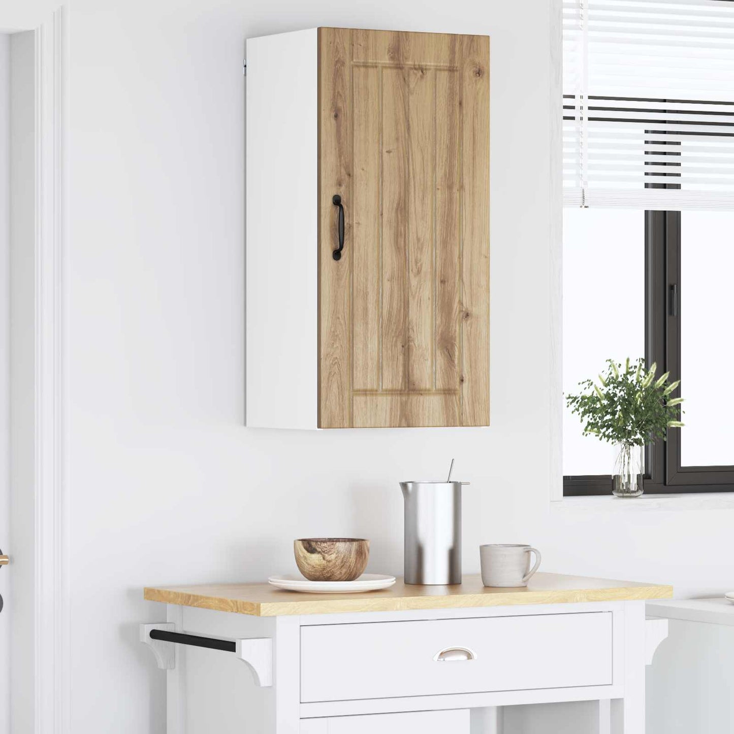 vidaXL Κρεμαστό ντουλάπι κουζίνας με ράφι Artisan Oak 40 x 31 x 80 εκ.
