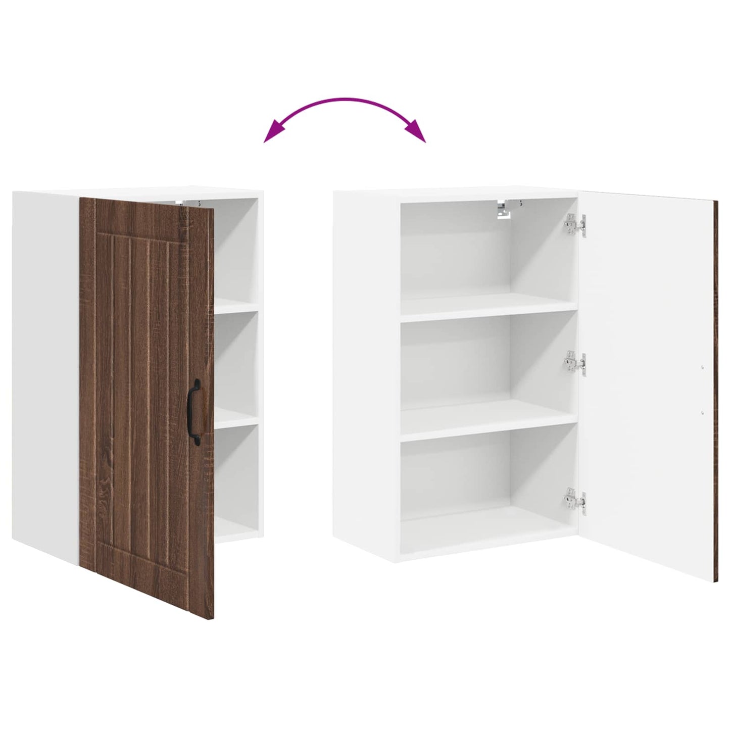 vidaXL Ντουλάπα Τοίχου LUCCA Καφέ Ξύλο Δρυός 50 x 31 x 80 εκ.