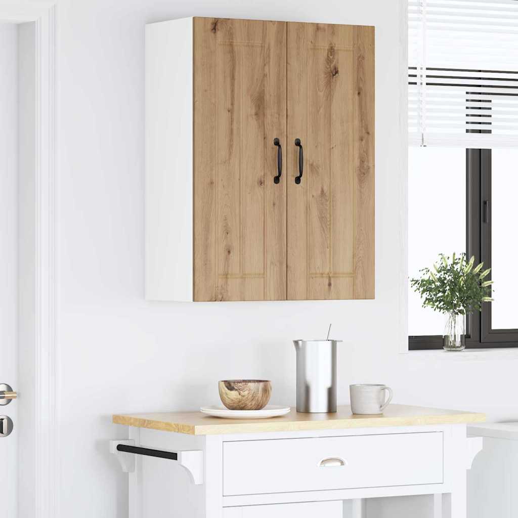 vidaXL Κρεμαστό ντουλάπι κουζίνας με ράφι Artisan Oak 60 x 31 x 80 εκ.