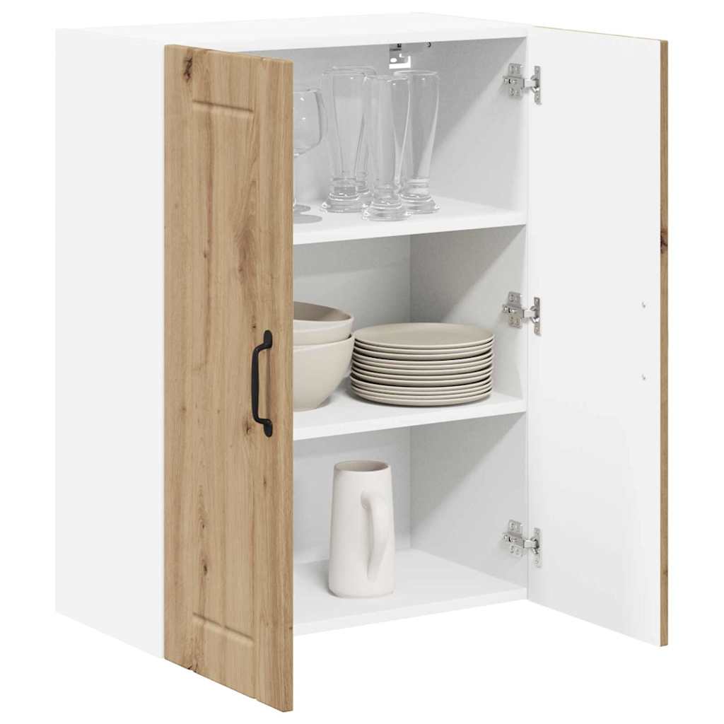 vidaXL Κρεμαστό ντουλάπι κουζίνας με ράφι Artisan Oak 60 x 31 x 80 εκ.