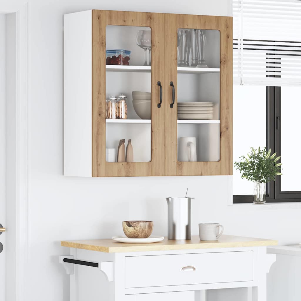 vidaXL Κρεμαστό ντουλάπι κουζίνας με ράφι Artisan Oak 80 x 31 x 80 εκ.