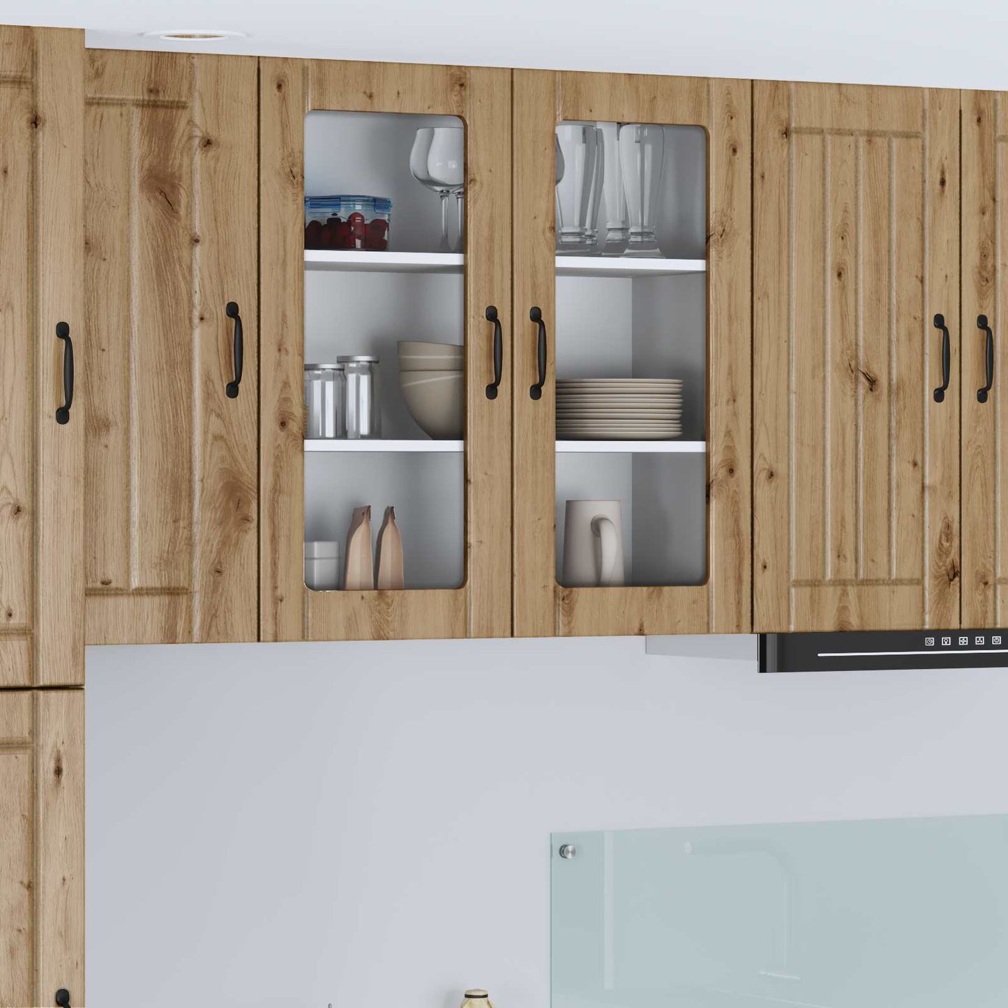 vidaXL Κρεμαστό ντουλάπι κουζίνας με ράφι Artisan Oak 80 x 31 x 80 εκ.