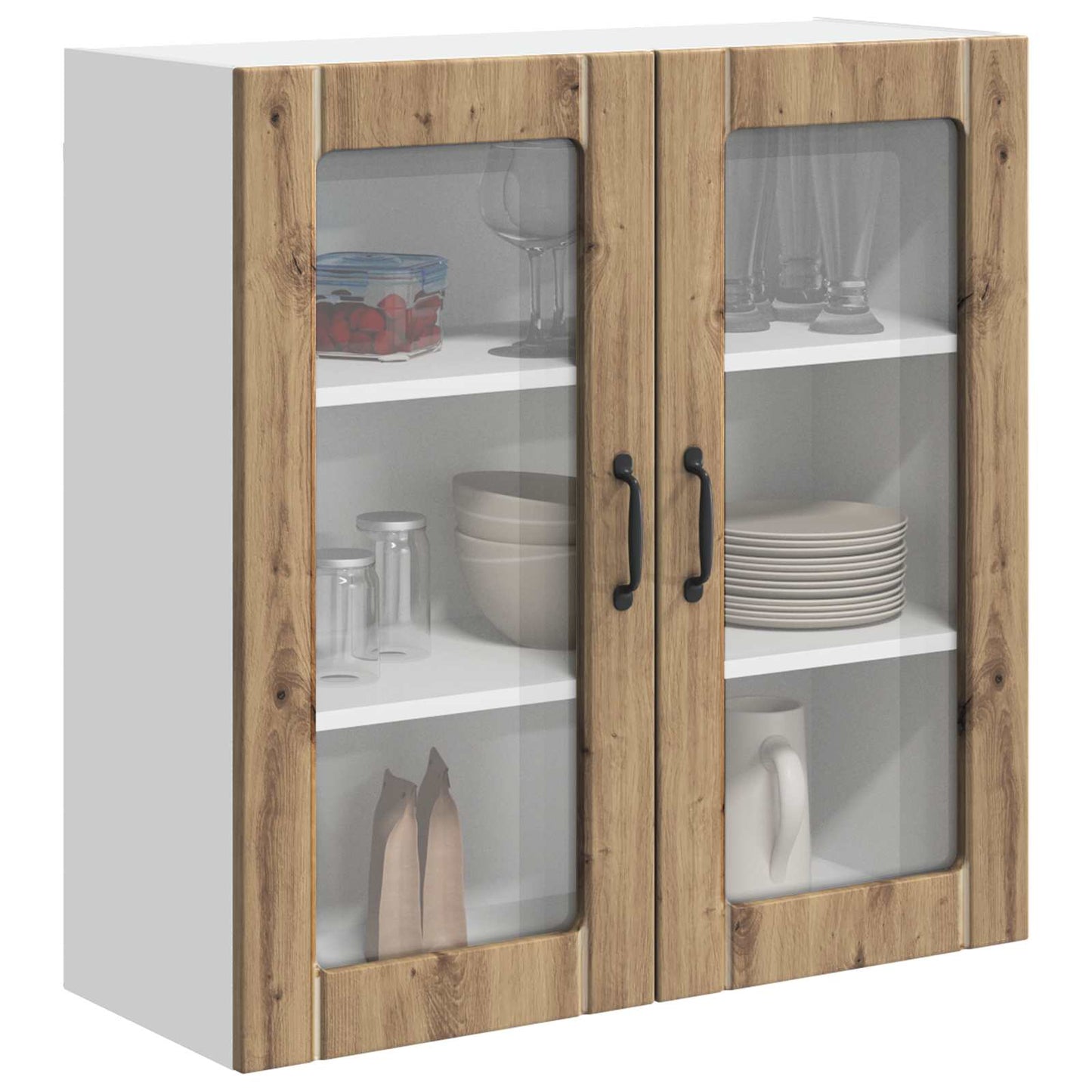 vidaXL Κρεμαστό ντουλάπι κουζίνας με ράφι Artisan Oak 80 x 31 x 80 εκ.
