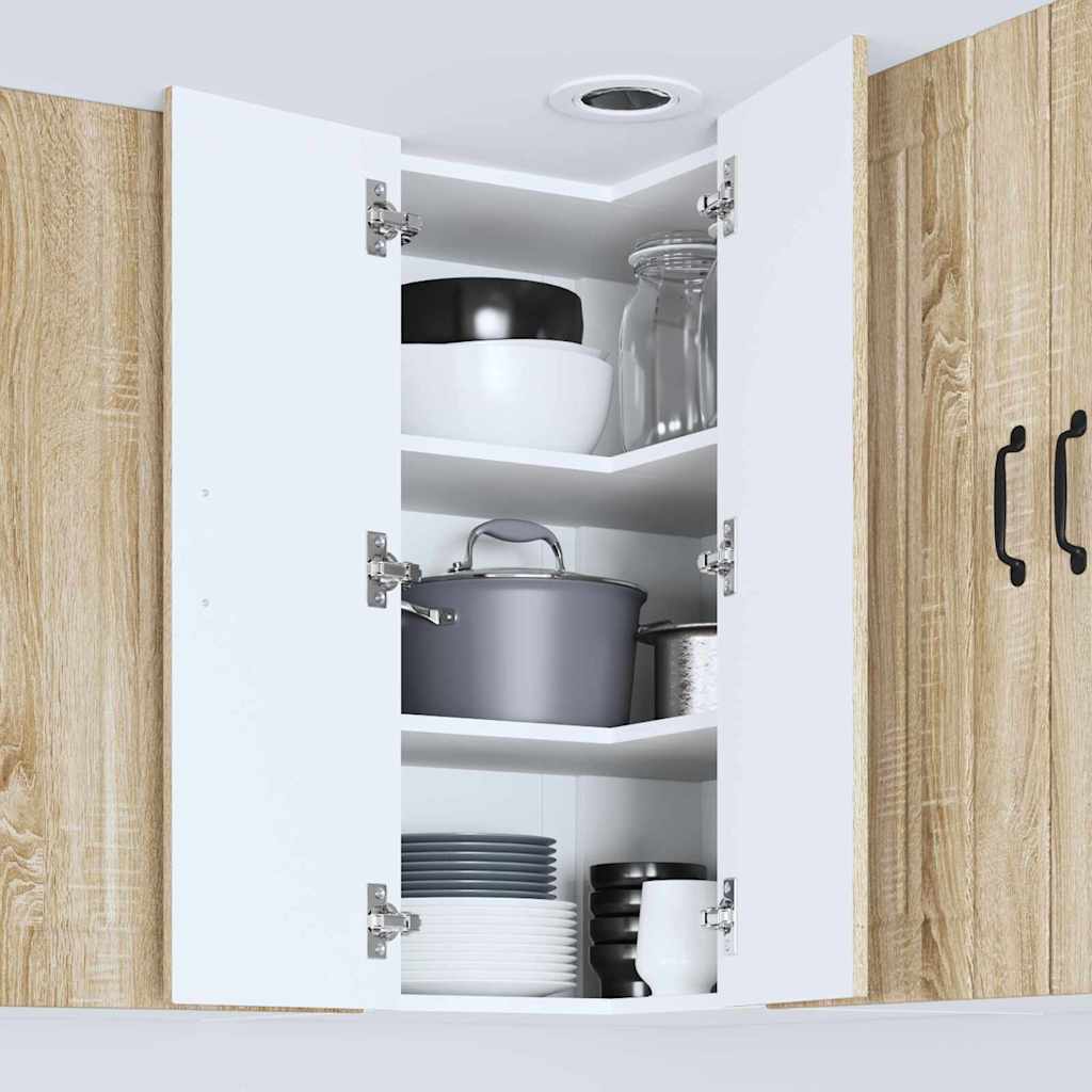 vidaXL Κρεμαστό ντουλάπι κουζίνας με ράφι Δρύς Sonoma 57 x 57 x 80 εκ.