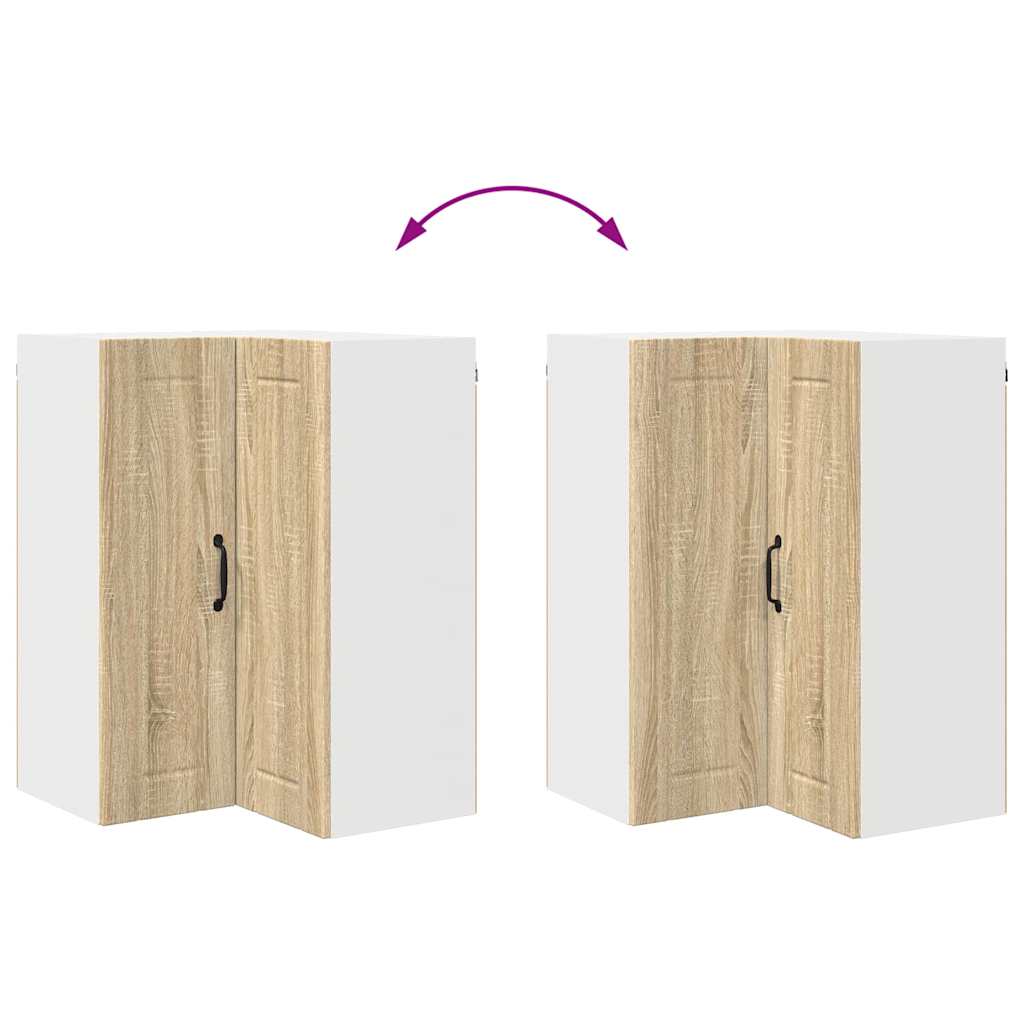 vidaXL Κρεμαστό ντουλάπι κουζίνας με ράφι Δρύς Sonoma 57 x 57 x 80 εκ.