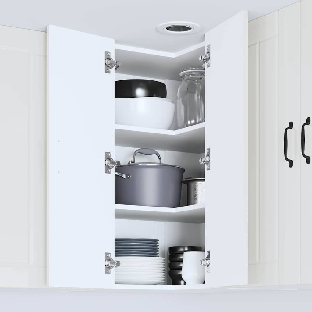 vidaXL Κρεμαστό ντουλάπι κουζίνας με ράφι Υψηλής γυαλάδας λευκό