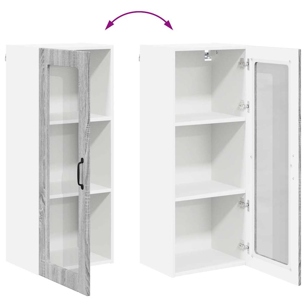 vidaXL Κρεμαστό ντουλάπι κουζίνας Γκρίζο Σονομα 40 x 31 x 100 εκ.