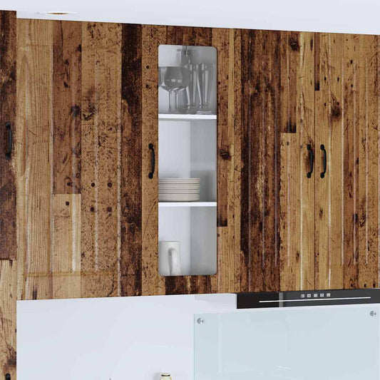 vidaXL Κρεμαστό ντουλάπι κουζίνας με ράφι Παλιό Ξύλο 40 x 31 x 100 εκ.