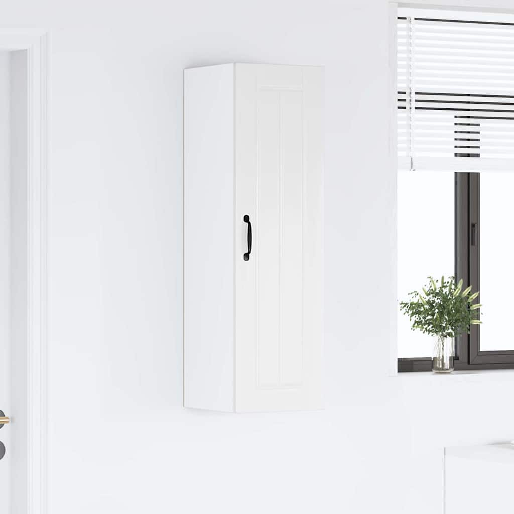 vidaXL Κρεμαστό ντουλάπι κουζίνας με ράφι Λευκό 30 x 31 x 100 εκ.