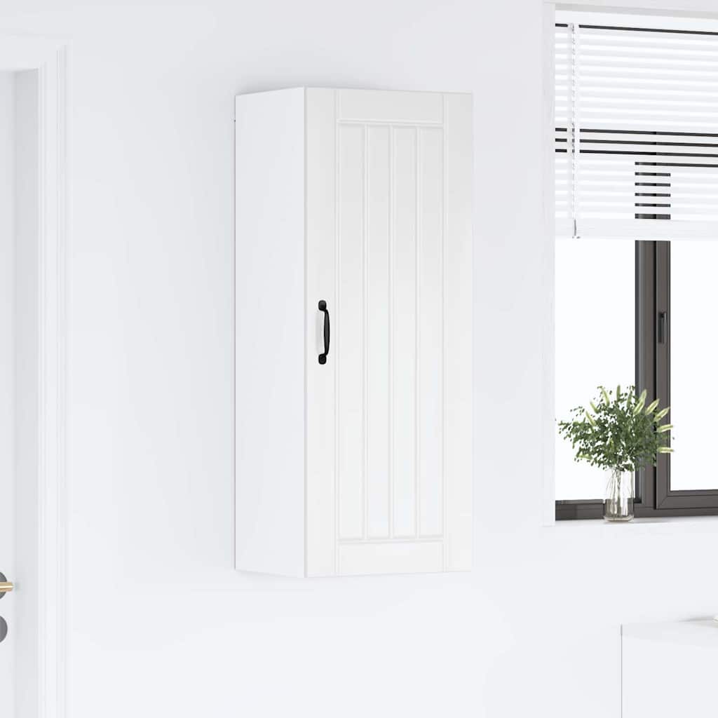 vidaXL Κρεμαστό ντουλάπι κουζίνας με ράφι Υψηλής γυαλάδας λευκό