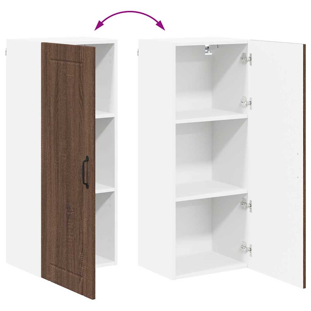 vidaXL Κρεμαστό ντουλάπι κουζίνας με ράφι Καφέ δρυς 40 x 31 x 100 εκ.