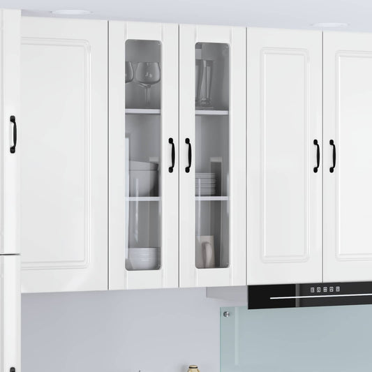 vidaXL Ραφιέρα τοίχου LUCCA Γυαλιστερό Λευκό 60 x 31 x 100 εκ.