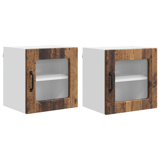 vidaXL Ραφιέρα τοίχου PORTO 2 pcs Παλιό ξύλο 40 x 31 x 40 εκ.