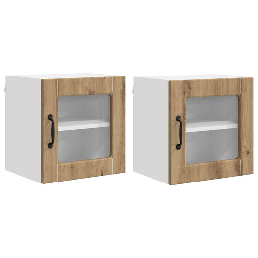 vidaXL Ραφιέρα τοίχου PORTO 2 pcs Artisan Oak Επεξεργασμένο ξύλο