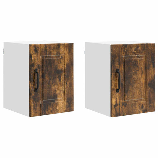 vidaXL Ντουλάπα Τοίχου PORTO 2 pcs Καπνιστό Δρύς 30 x 31 x 40 εκ.