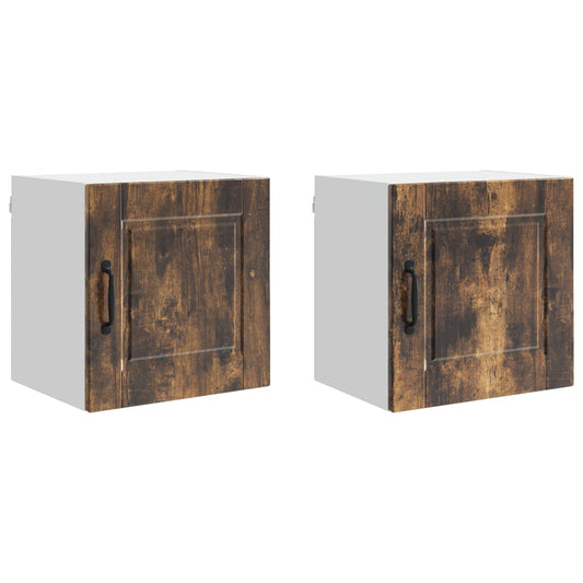 vidaXL Ντουλάπα Τοίχου PORTO 2 pcs Καπνιστό Δρύς 40 x 31 x 40 εκ.