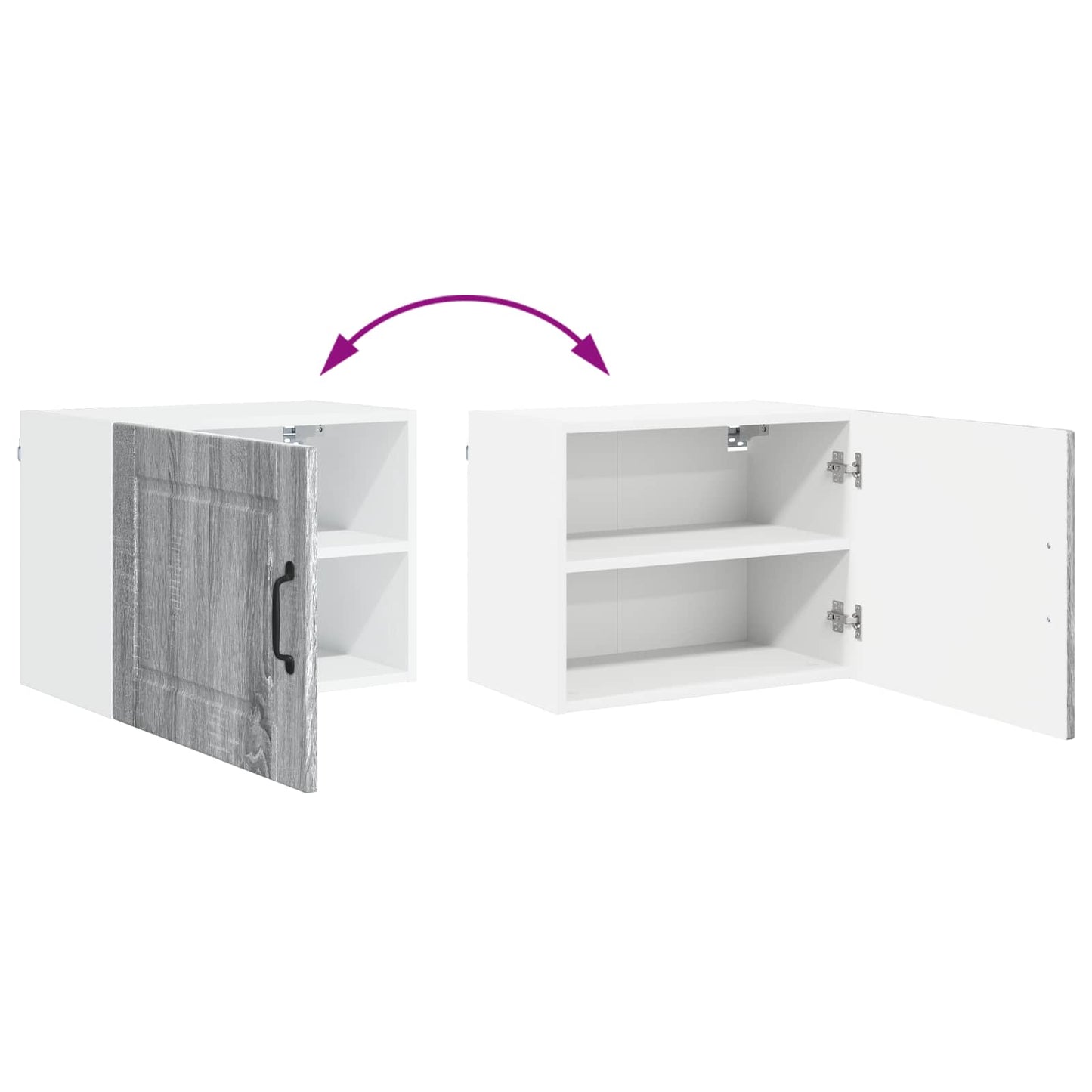 vidaXL Ντουλάπα Κουζίνας με ράφι 2 pcs Γκρίζο Σονομα 50 x 31 x 40 εκ.