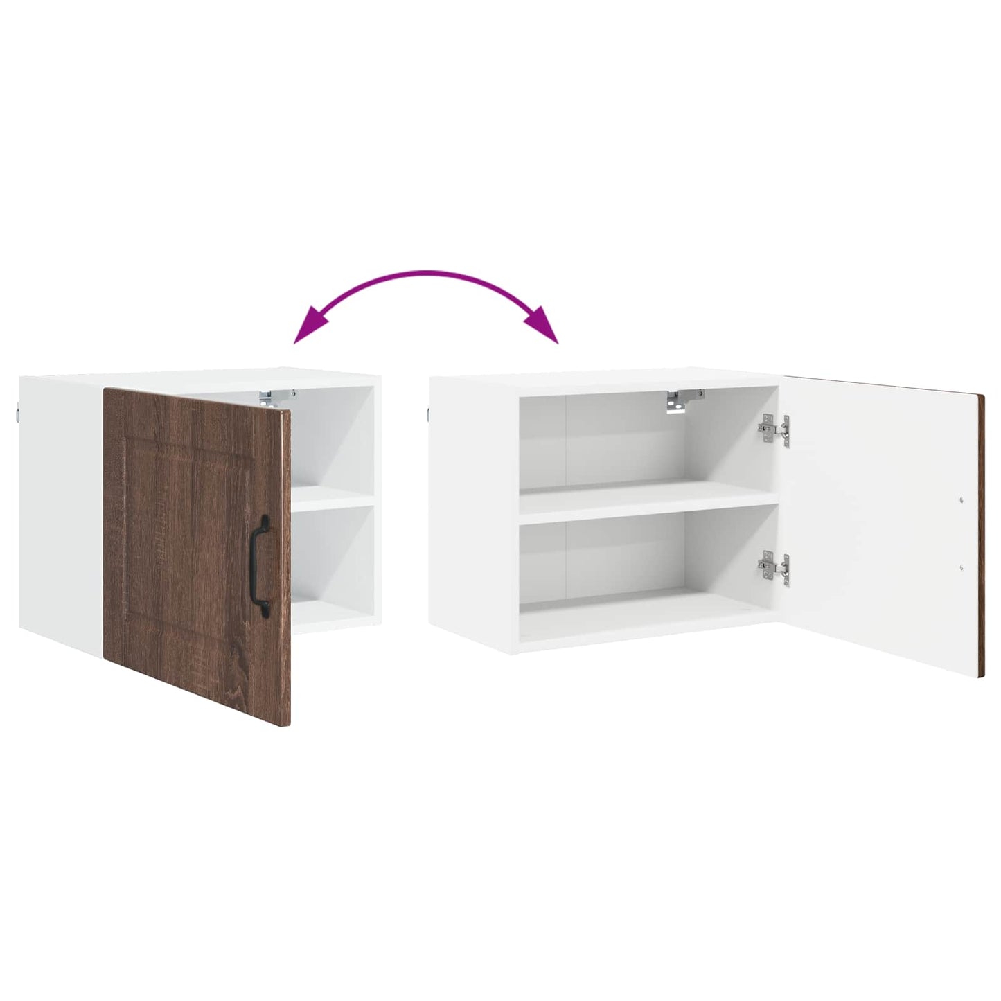 vidaXL Ντουλάπα Κουζίνας με ράφι 2 pcs Καφέ δρυς 50 x 31 x 40 εκ.