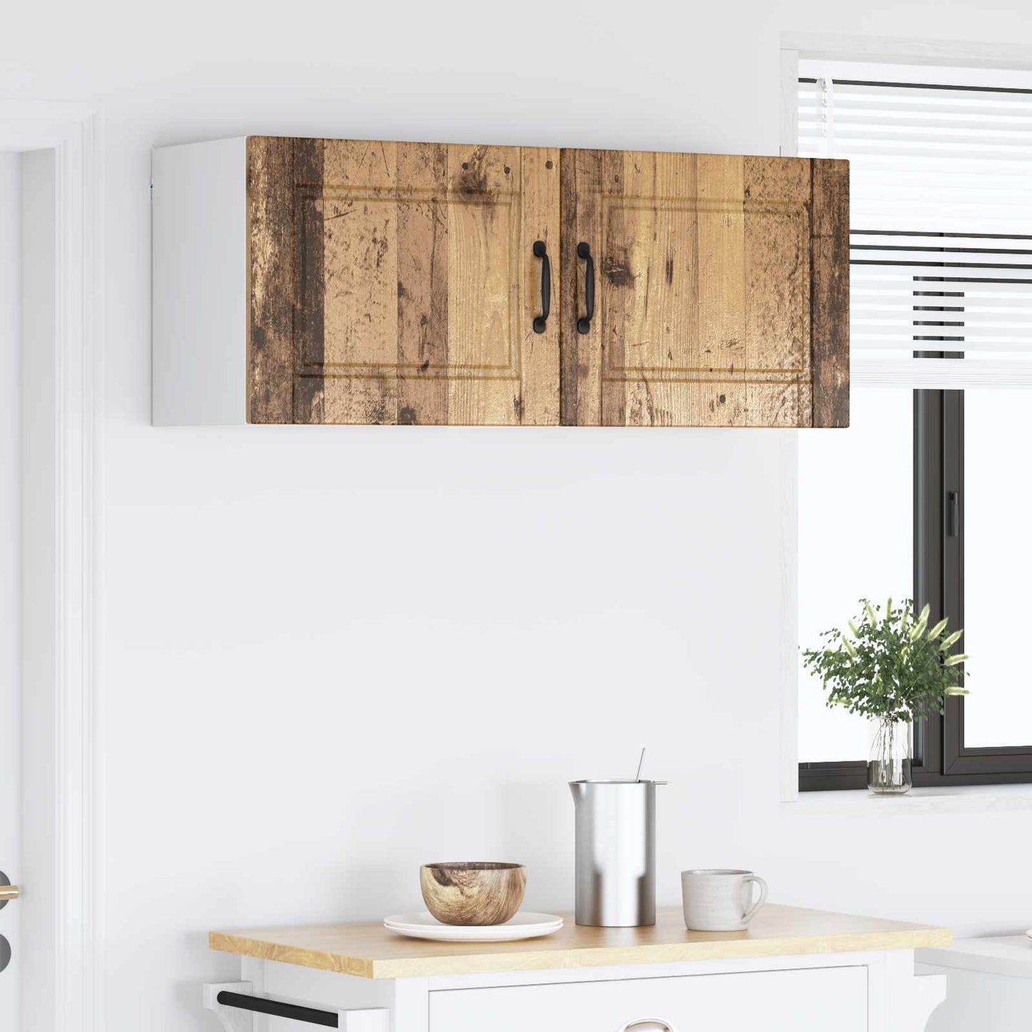 vidaXL Ντουλάπα Κουζίνας με ράφι 2 pcs Παλιό ξύλο 50 x 31 x 40 εκ.