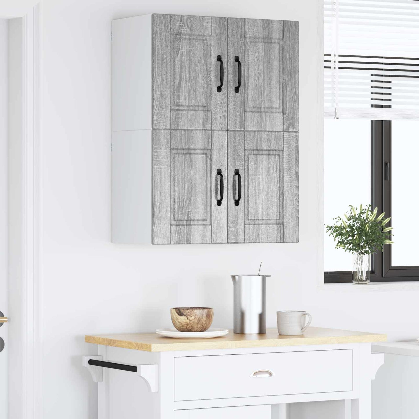 vidaXL Ντουλάπα Κουζίνας με ράφι 2 pcs Γκρίζο Σονομα 60 x 31 x 40 εκ